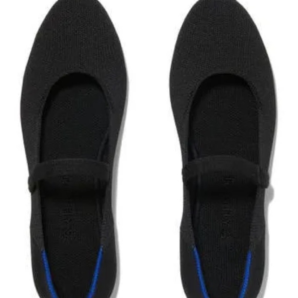 Rothys Black Square Toe Mary Jane Flats